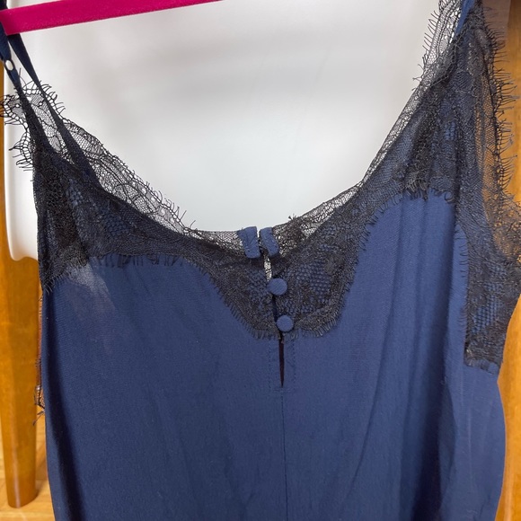 ZARA navy and delicate black lace tank - Picture 2 of 7